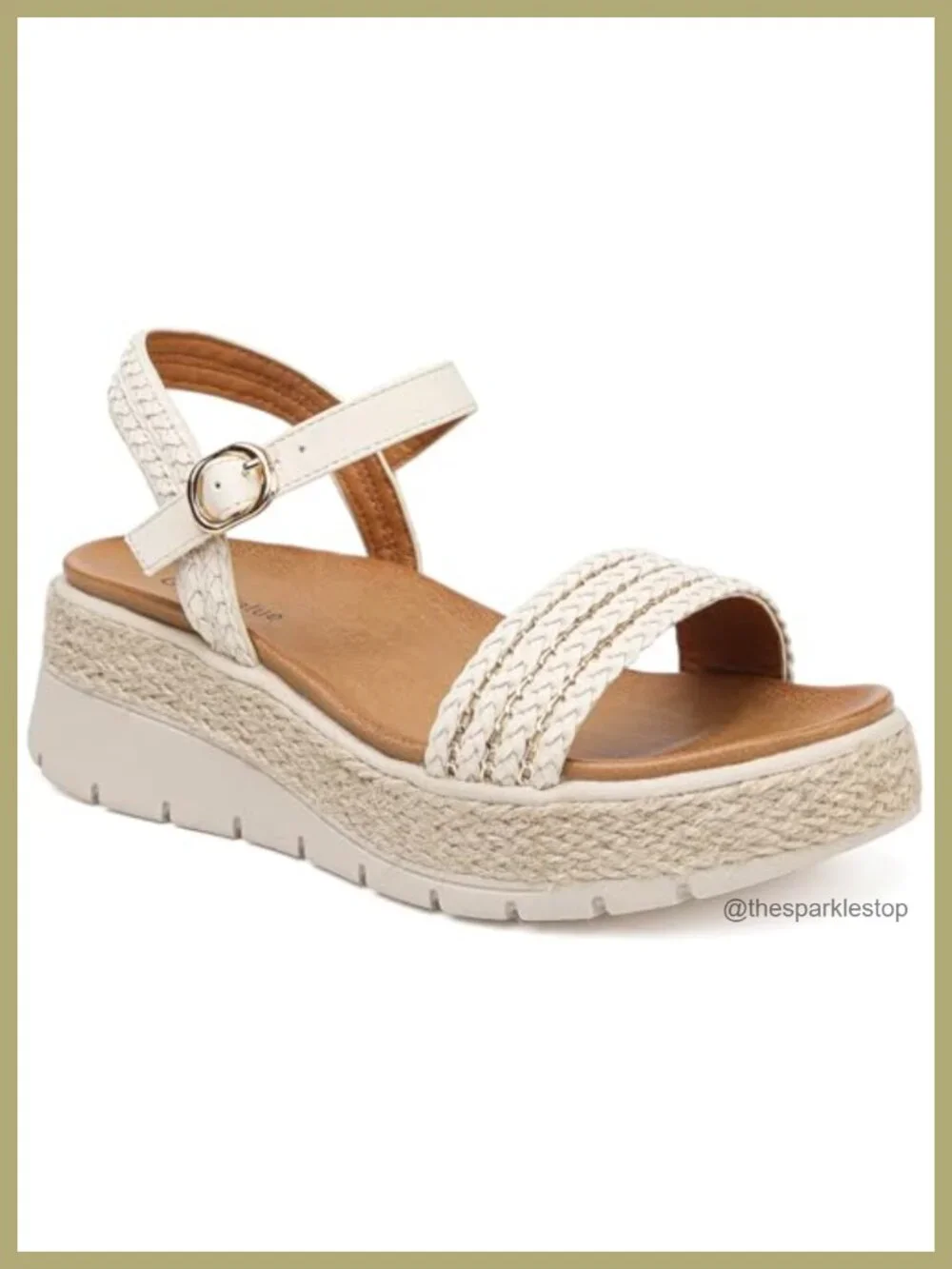 Women's Platform Espadrille Wedge Sandals Open Toe Adjustable Ankle Strap